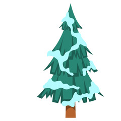 Pine Tree with Snow Illustration