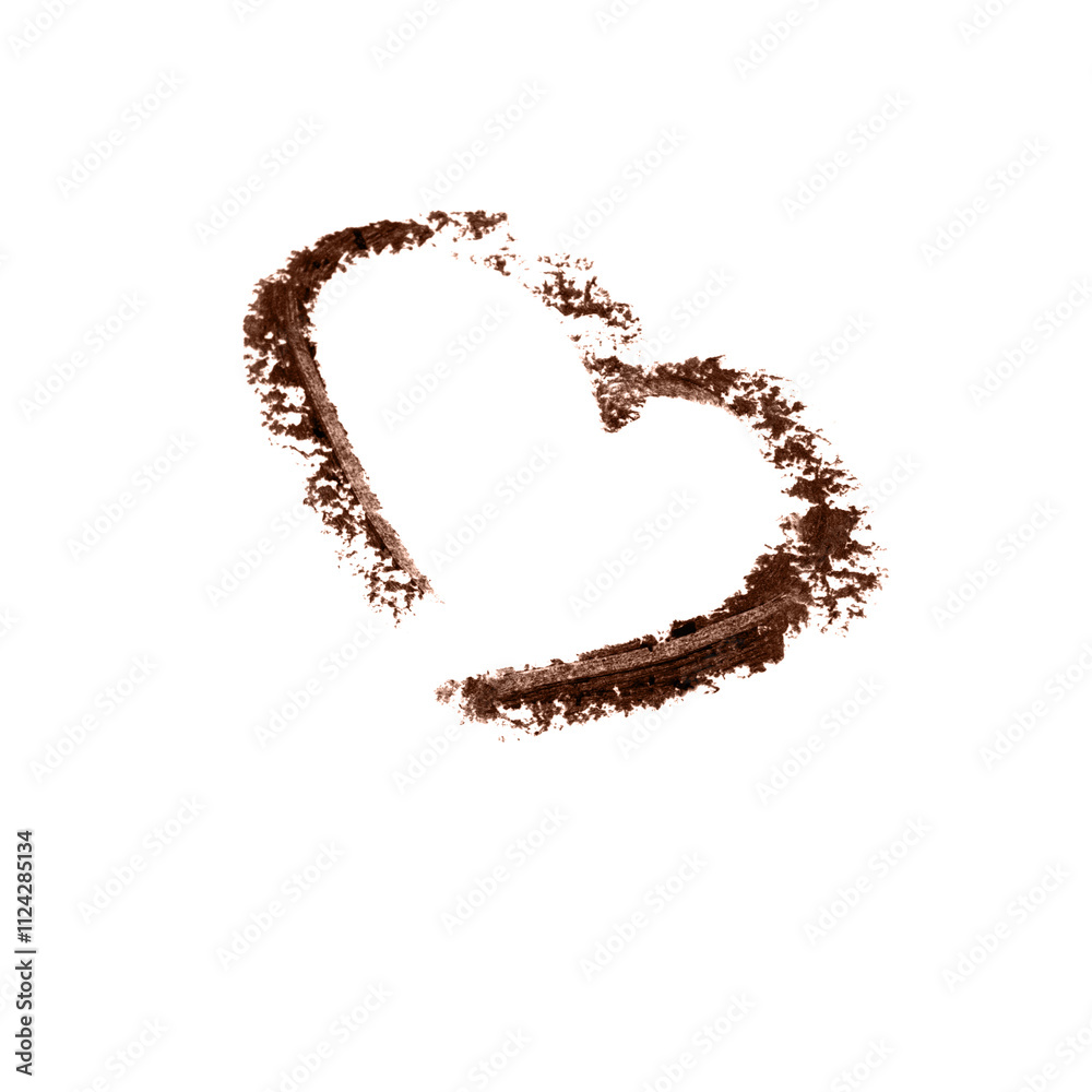 Canvas Prints heart outline of a drawn heart in mocha mousse color