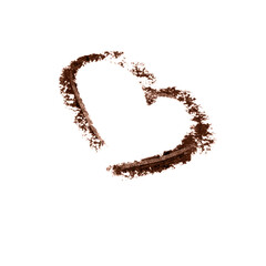 heart outline of a drawn heart in mocha mousse color