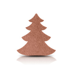 Christmas tree in mocha mousse color made of felt