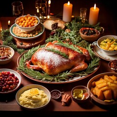 Delicious Christmas Feast: A Culinary Delight, Generated AI