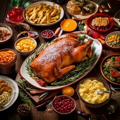 Delicious Christmas Feast: A Culinary Delight, Generated AI