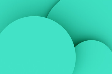 Abstract cyan or blue round geometric shapes for background or backdrop use.