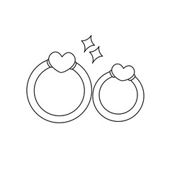 Two rings with hearts on them