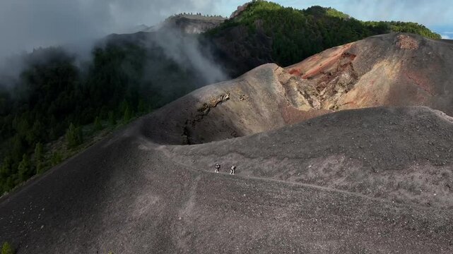 Aerial drone view of the landscape of La Palma, Canary Islands, Spain