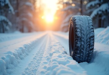 winter tires, snowy road