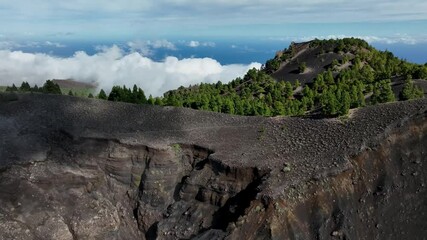 Aerial drone view of the landscape of La Palma, Canary Islands, Spain