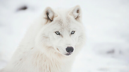 Obraz premium close up photo of arctic wolf