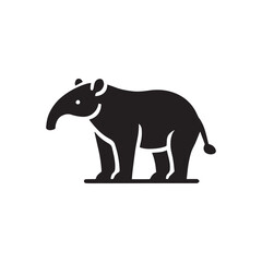Tapir silhouette vector icon symbol art illustration