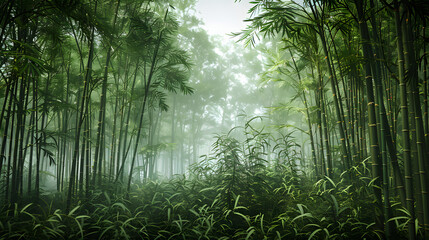 Fototapeta premium Bamboo Forest Realistic