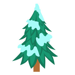 Pine Tree with Snow Illustration