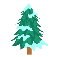 Pine Tree with Snow Illustration