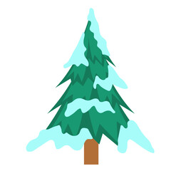 Pine Tree with Snow Illustration