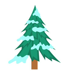 Pine Tree with Snow Illustration