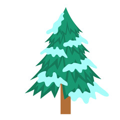 Pine Tree with Snow Illustration