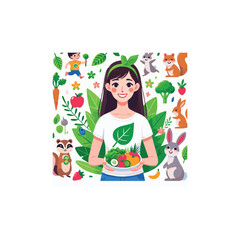 Vegan vector icon symbol design art illustration.