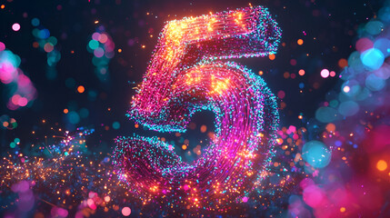 Fiber Optic Number 5 Glows!