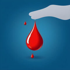 Obraz premium Blood Drop. Blood Donation Concept.Vector Illustration. Generative AI