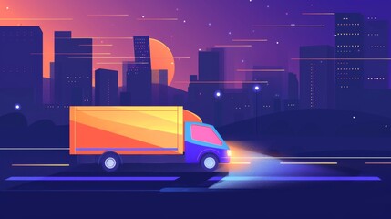 Fast delivery transportation automobile illustration generated by ai