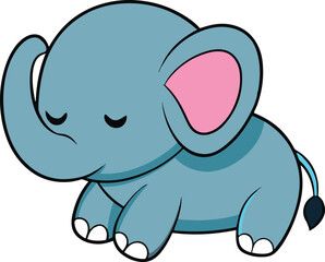 Obraz premium elephant icon illustration African elephant set. Different poses animal design. Vector illustration isolated on white background