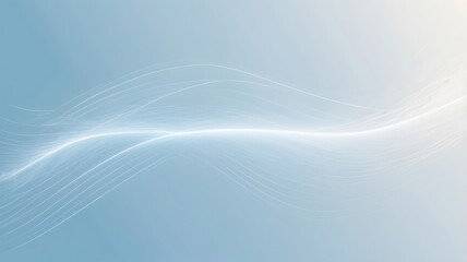 Abstract Blue Background With White Flowing Lines
