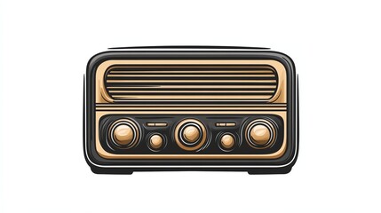 Fototapeta premium A vintage-style illustration of a retro radio.