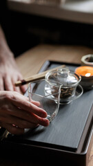 Enjoy an Elegant and Aesthetic Tea Brewing Experience on a Beautiful Wooden Tray