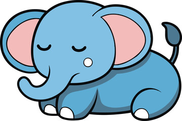 Obraz premium elephant icon illustration African elephant set. Different poses animal design. Vector illustration isolated on white background