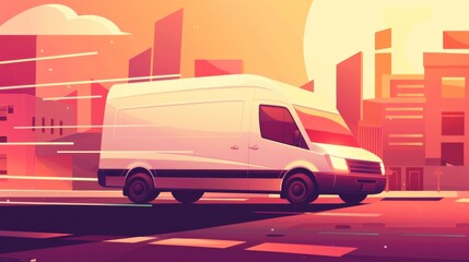 Fast delivery transportation automobile illustration generated by ai