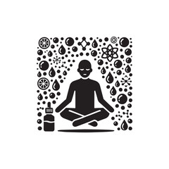 Aromatherapy silhouette vector icon design symbol illustration