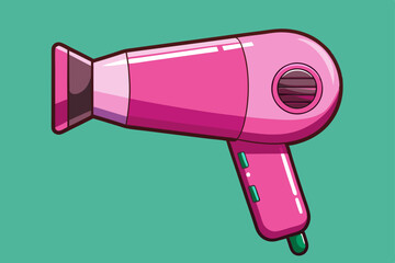 Beautiful electronic seventies hair dryer vector art illustration