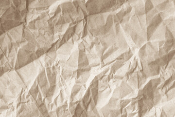 Crumpled brown paper texture background for design with copy space for text or image.	