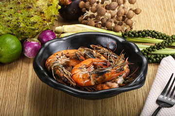 Boiled big tiger fresh shrimp