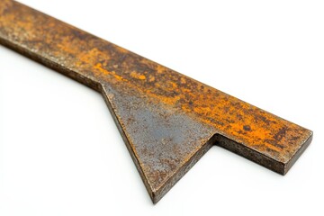 white background angle iron ruler