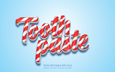 Toothpaste 3D text style effect	
