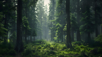 Fototapeta premium Dense forest realistic