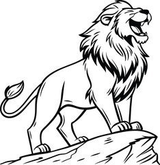 Obraz premium Vector Drawing of smiling lion art design