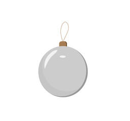 Obraz premium silver New Year's ball on a white background
