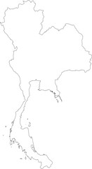 Outline Map of Thailand Vector Illustration 