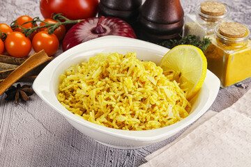 Indian cuisine lemon basmati rice