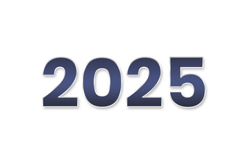 Happy New year 2025 lettering template PNG transparent background 