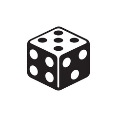 Dice silhouette vector icon symbol art illustration.