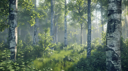 Obraz premium Mixed forest realistic