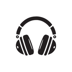 Headphones silhouette vector icon design symbol illustration.