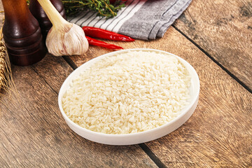Dry Arborio rice for risotto