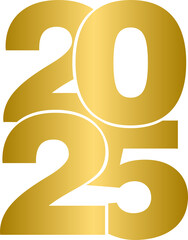 Golden 2025 new year, gold color 2025