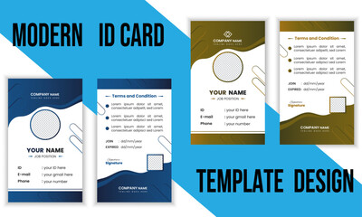 corporate, modern and Professional Identity Card Template Vector for Employee and Others. Vector id card template 