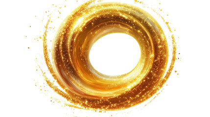 Gold Glitter shiny swirl isolated transparent background