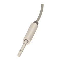 Jack connector for transmitting analog sound on various audio and telecommunication equipment. Wired technologies. Audio equipment. Electrical goods and adapters. Vector illustration