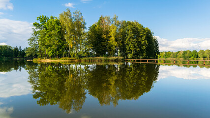 The landscape of southern Bohemia, the picture shows Chlum u Třeboně.
